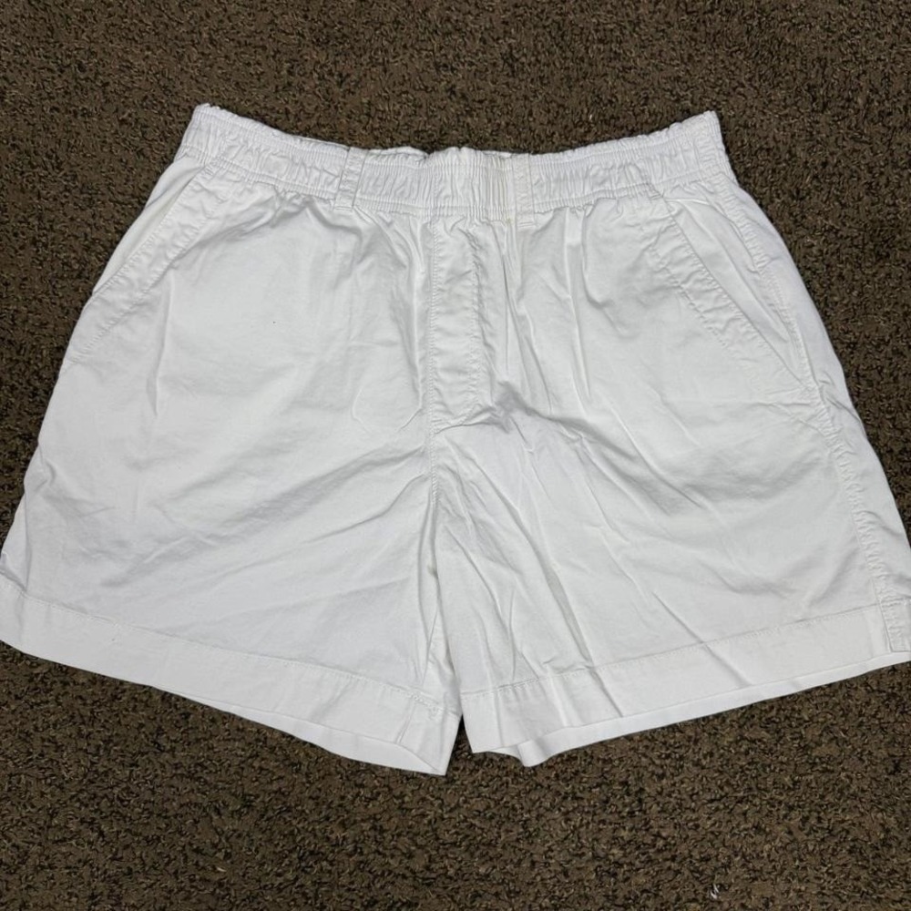 Polo Ralph Lauren Mens White Elastic Waist Twill Shorts